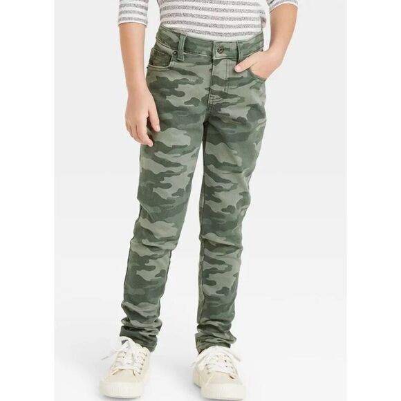 Cat & Jack Girls Green Camo Jeggings Size 5, Mid-Rise Ultimate Stretch - Picture 13 of 13